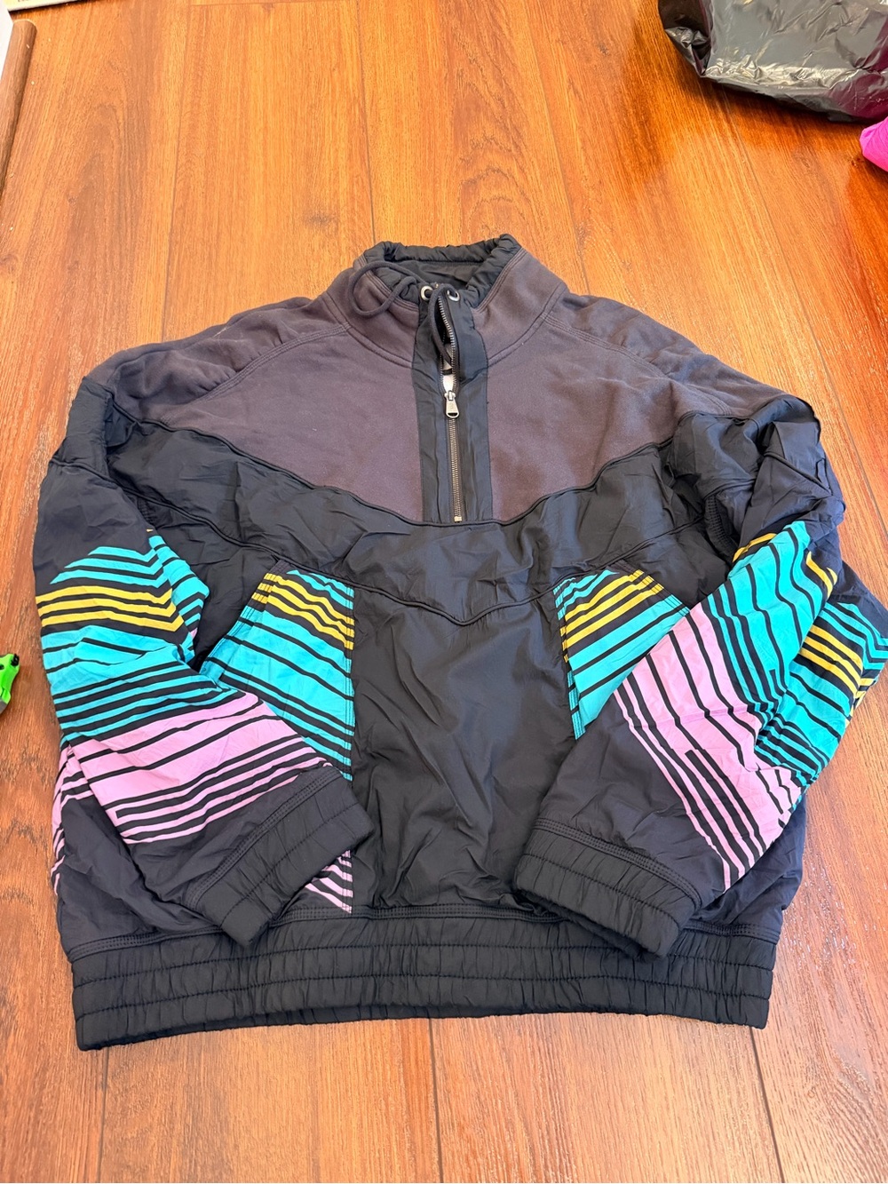 Free People walk the line Pullover Windbreaker sweatshirt